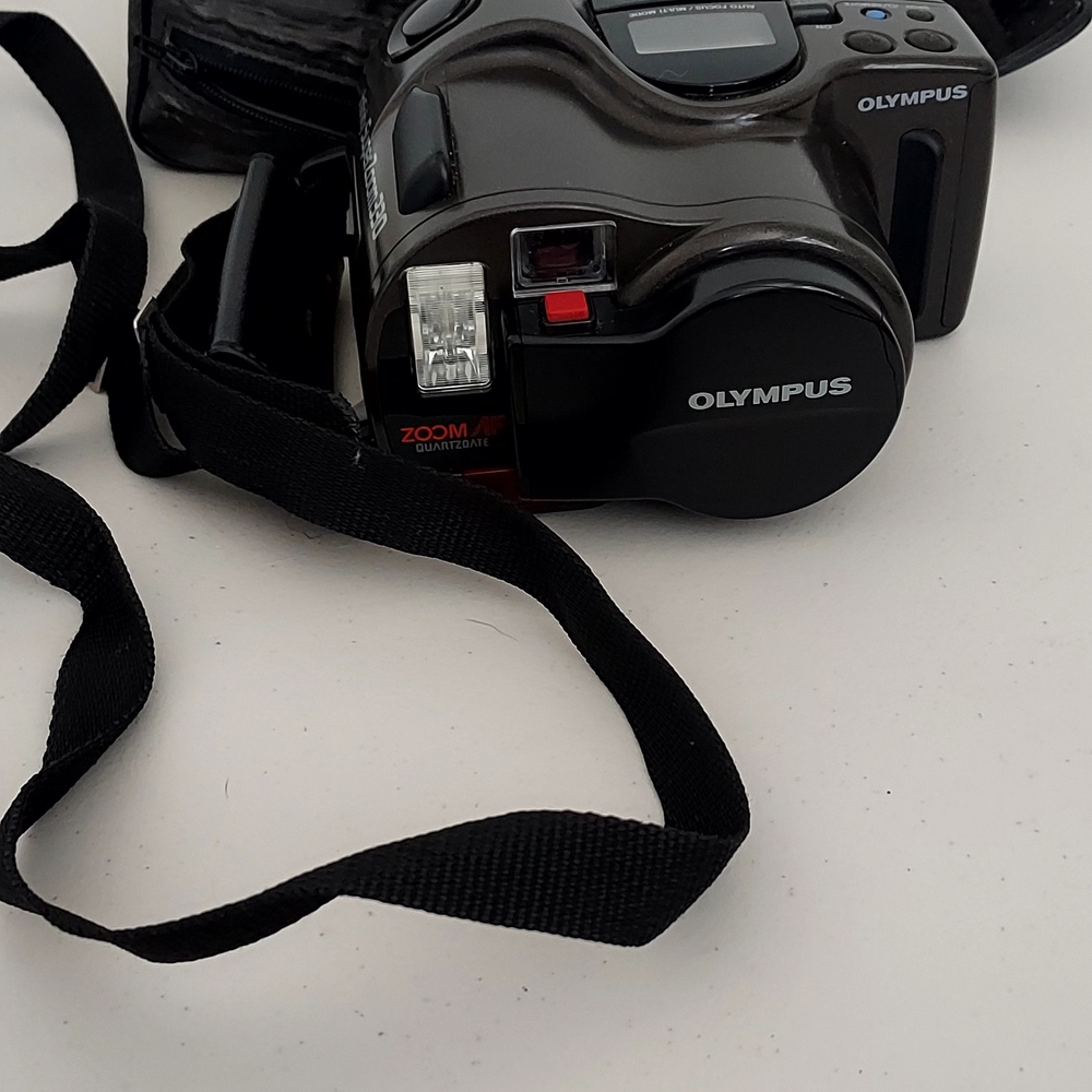 Vintage Infinity Superzoom 330 Olympus Black Camera with Strap